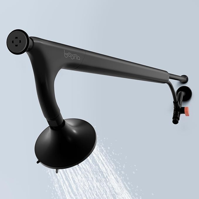 BOONA - The Original Tandem Shower | As Seen On Shark Tank | Double Shower Head for Couples, High Pressure Dual Shower Heads (One Showerhead, Midnight Black)