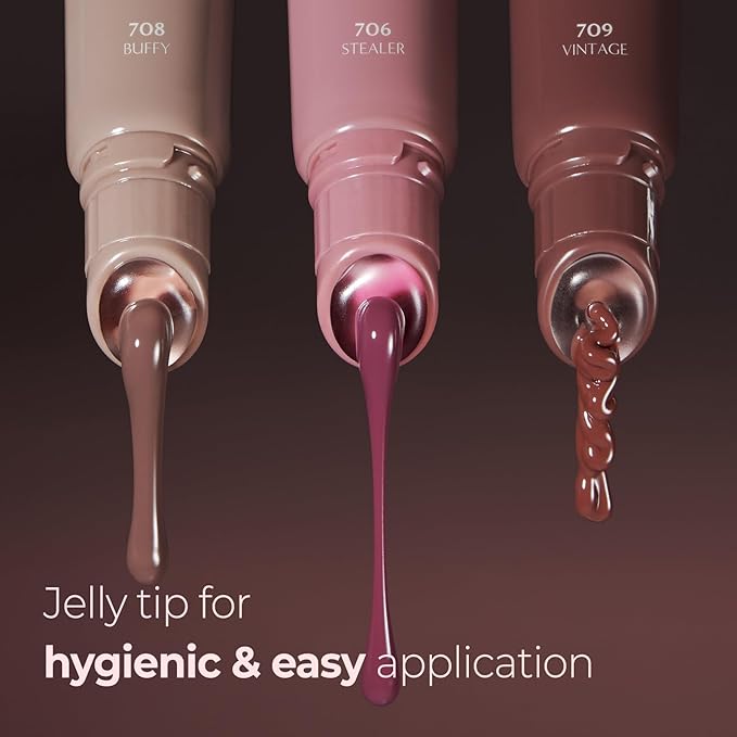 Laka Fruity Lip Glotioner, 10ml/0.33 fl.oz, Lip Gloss with High Shine Vivid Colors, Jelly tip for Hygienic & Easy Application, K-Beauty (#708 Buffy)