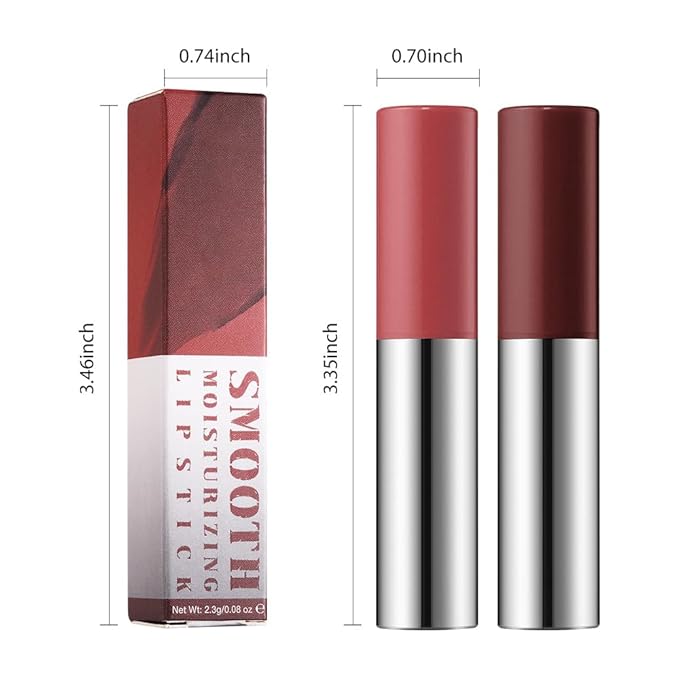 JUAAZIN 2Pcs Matte Lipstick Crayon - High Pigment Creamy Formula, Waterproof Long Lasting, Smooth Glide Application, Non-Sticklipstick, Ultra Thin Lightweight, Velvet Matte Lip Feel for Women 05#+06#