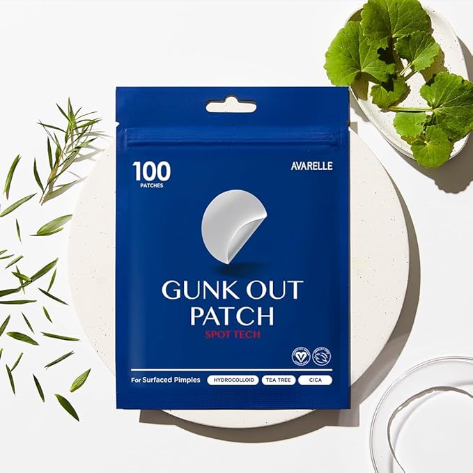 AVARELLE Gunk Out Pimple Patches for Face (100 COUNT), Blackhead & Pore Extractor Pimple Patches | FSA HSA Acne Treatment Zit Patches For Face & Hydrocolloid Cystic Acne Treatment