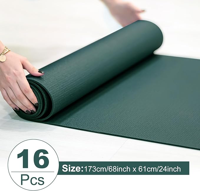 Funtery 3 mm Thick Yoga Mat Exercise Workout Mat Non Slip Fitness Pad for Women Gym Home Yoga Pilates