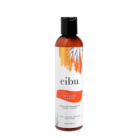 CIBU Curl + Coil Defining Cream | Long-Lasting Hold for Natural Wavy, Coily, Curly Hair | For African American Hair | 8 Ounces