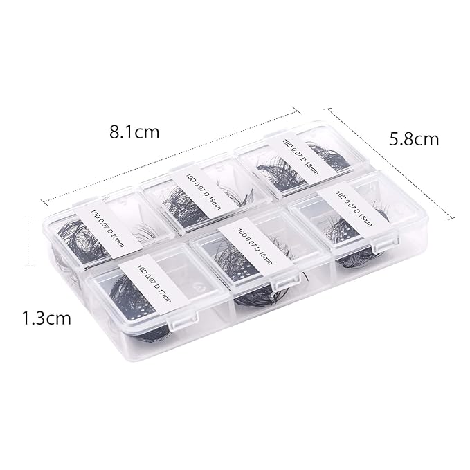 FADLASH Premade Fans Eyelash Extensions 300pcs 10D Premade Lash Fans D Curl Pre Made Fans Lash Extensions Volume Eyelash Extensions Premade Eyelash Fans Loose Fans (10D-0.07D-15-20mm)