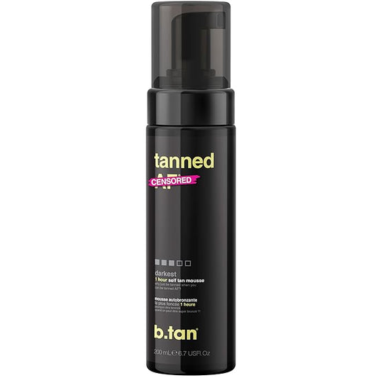 B.TAN Dark Mousse Self Tanner, 1 Hour Sunless Tanner, Vegan, Cruelty Free, 6.7 Fl Oz