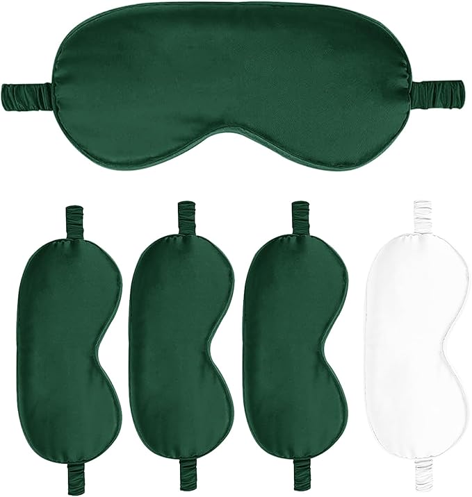Sleep Masks 5PACK Silk Eyes Cover Satin Eye Mask Silky Blackout Soft Blindfold Sleeping Eyeshades Covers Bridesmaid Gifts
