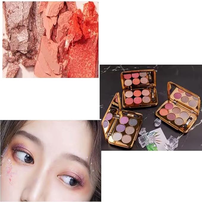 Sparkle Eyeshadow Palette - 6 Colors Glitter Eye Shadow Palettes Highly Pigmented Long Lasting Waterproof Sweatproof Professional Nudes Warm Natural Neutral Smoky Cosmetic Eye Palette Set Gold (#01)