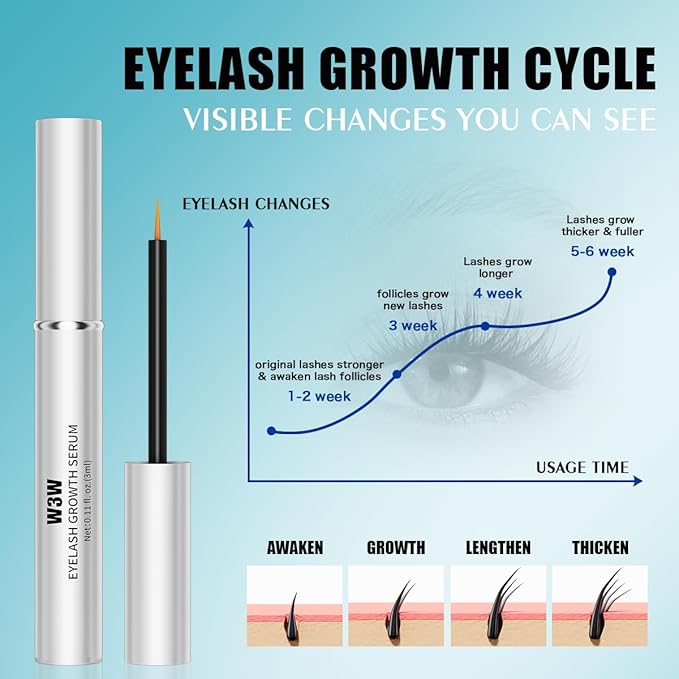 Lash Serum,Eyelash Growth Serum,Lash Enhancing Serum,Lash Boost Growth Serum,3 ML Lash Serum for Natural Longer, Fuller,and Thicker Lashes Brows,Plant Extracts No Irritating