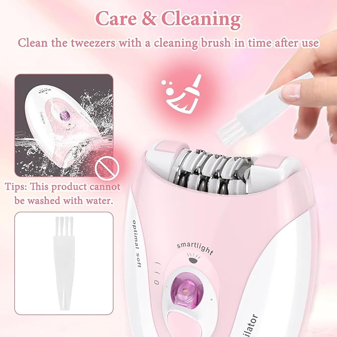 Facial Epilator for Women, Lady Epilators Hair Removal for Face, Epilators with LED Light, Two Speed Hair Removal Device, Epilator for Women, Pluxy Facial Hair Removal for Bikini Arm Legs Armpits