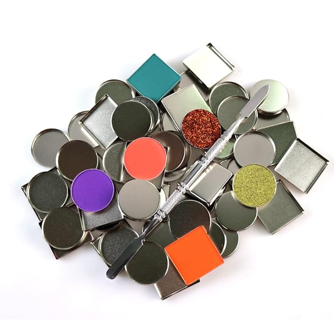 50 Pcs Empty Round Metal Pans, Makeup Palette
