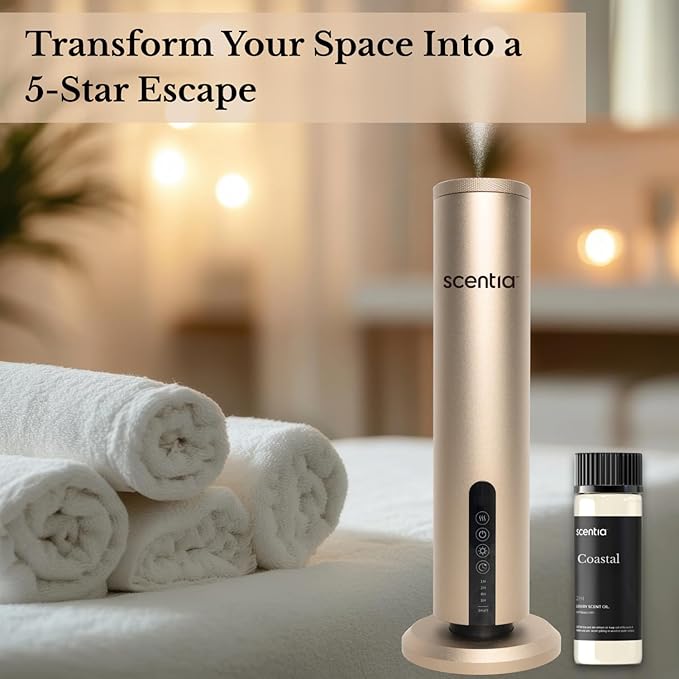 Scentia Coastal Fragrance Oil Inspired by a 5‑Star Iconic Retreat - Lemon Bergamot & Sea Breeze Scent – 20 mL Aromatherapy Diffuser Oil for Ultrasonic & Waterless Diffusers, Made in USA