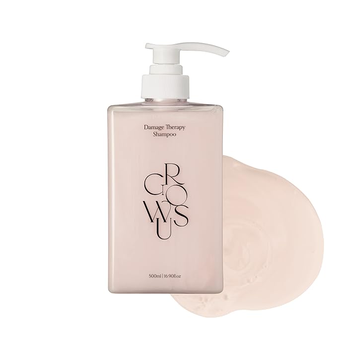 GROWUS Damage Therapy Shampoo - Salicylic Acid, Niacinamide, Dexpanthenol, Protein, Free from Paraben and Surfate, Nourishing Shampoo for Frizzy and Damaged Hair (16.9 Fl Oz / 500ml)
