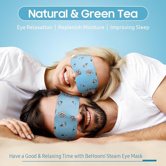 BeHoomi 30Packs Steam Eye Mask, Heated Eye Mask Warm Compress for Eyes, Self Heating Disposable Steam Mask for Home Sleep, Spa, Travel Essentials & Relaxation Gifts, Stocking Stuffers (Jasmine)