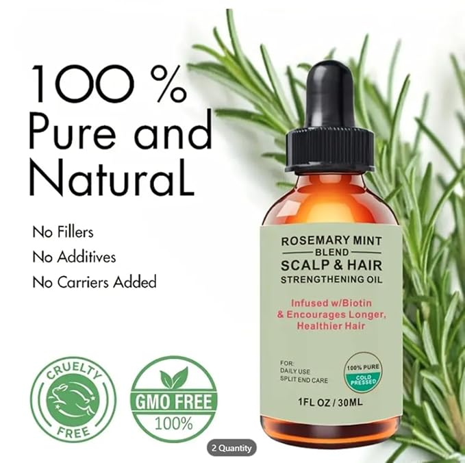 Organics Rosemary Mint Scalp & Hair Strengthening Oil for All Hair Types, Hair Treatment Oils, Hair Styling Serums, Hair Serum (Pack of 1, Total 30Ml / 1 Fl Oz)