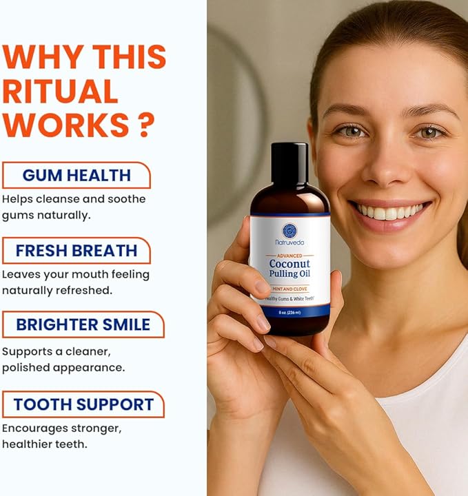 Coconut Oil Pulling Mouthwash – 3 Pack, 8 oz Each, Cocomint Flavor, Organic Ayurvedic Oral Rinse, Natural Mouthwash for Teeth and Gums, Coconut Pulling Oil for Daily Oil Pulling