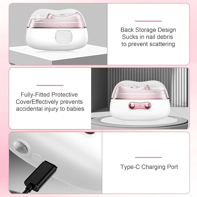 2026 Upgrade New Electric Nail Clipper,4 in 1 Automatic Nail Trimmer with Nail File/Polishing/Gel Nail Light,2-Speed Automatic Trimmer with LED Light & Debris Storage,for Seniors, Adults,Kids（Grey）