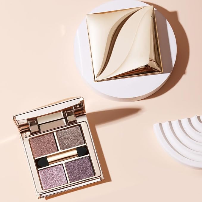 Cool Mauve Purple Eyeshadow Palette, High Pigment Shimmer & Glitter Shades for Icy Pink Glow, Soft Glam & Plum Smokey Eyes — Long-Lasting Blendable Eye Makeup for Green, Hazel & Brown Eyes