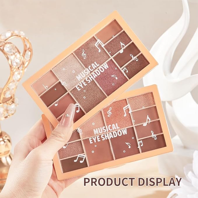 12-Color Nude Neutral Eyeshadow Palette – Matte Shimmer Glitter Warm Brown Caramel Eye Shadow Kit, High Pigment Long-Lasting Blendable Natural Soft Glam Makeup Palette for Daily Wear & Beginners