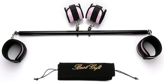 Black Portable Exercise Spreader Bar with 4pcs PU