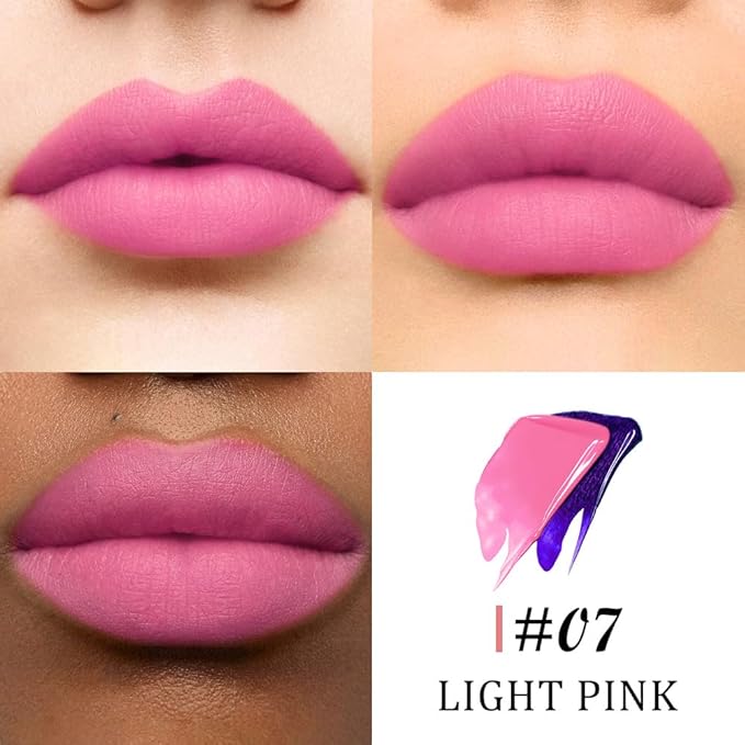 Kaely Light Pink Lip Stain Peel Off Masque, Long Lasting Waterproof Smudge Proof Lip Tint, Non-Transfer Semi Permanent Lipliner Tattoo with Tweezer, Matte Finish, Vegan & Cruelty-Free, 07