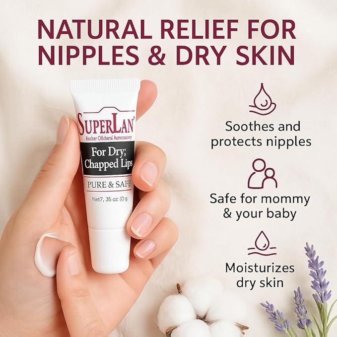 Lanolin Lip Balm 3 pack - Lip Repair for Hot/Dry Weather - Natural Lanolin Nipple Cream - Lip Moisturizer for cracked lips - Hydrating lip care - Ultra pure jojoba oil - Kosher chap stick (1.05 oz)