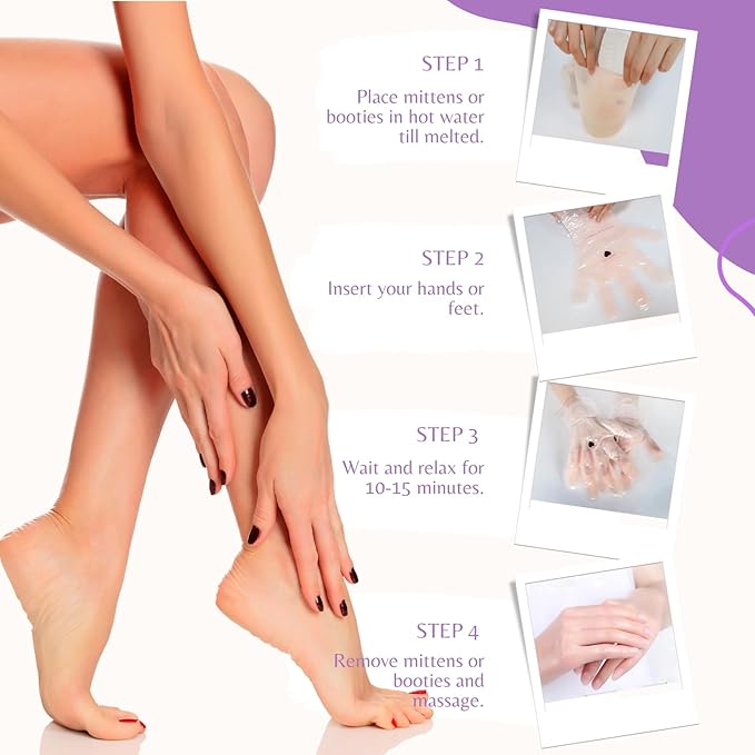 Self Contained Paraffin Wax Gloves,10-Minute Paraffin Hand & Foot Treatments and Booties Set for Intensive Hydration at Home (Aloe Vera)