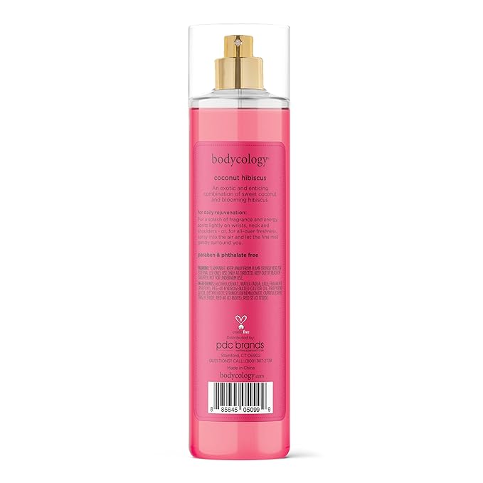 Bodycology Long-Lasting Fragrance Body Mist, Coconut Hibiscus, 8 fl oz