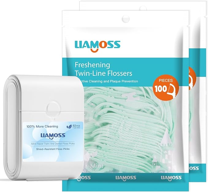 Dental Floss Picks,252 Count High Toughness Dental Flossers for Adults,Portable Two Way Floss Dispenser,Travel Floss,Especially for Tight Teeth,Pocket Toothpicks Sticks for Travel,Hotel,Gym(White)