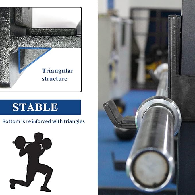 BESTHLS Power Rack Attachment Steel J Hooks 3x3 inches 5/8 inch 800lb (Pair)