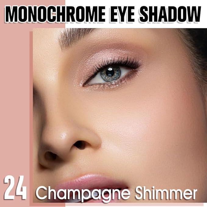 Champagne Shimmer Single Glitter Cream Eyeshadow Makeup, Rose Gold Cream Eye Shadow for Women, Sheer Pink Glitter Monochrome Eyeshadow Pigmented Waterproof, Sombras para Ojos, Girls Daily Gifts