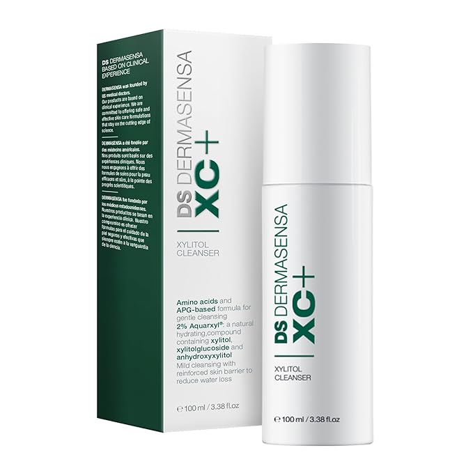 DS Dermasensa XC+ Xylitol Cleanser – Hydrating Face Wash with Amino Acids & APG, Gentle pH-Balanced Foaming Formula, Removes Oil & Impurities, Strengthens Skin Barrier, 100ml/3.38 fl.oz