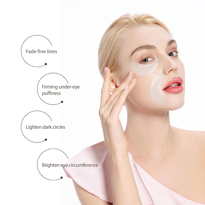 MOND'SUB Under Eye Patches for Puffy Eyes and Dark Circles, Eye Masks for Sleep,Brighten,Fine Lines & Hydration,White Eye Masks