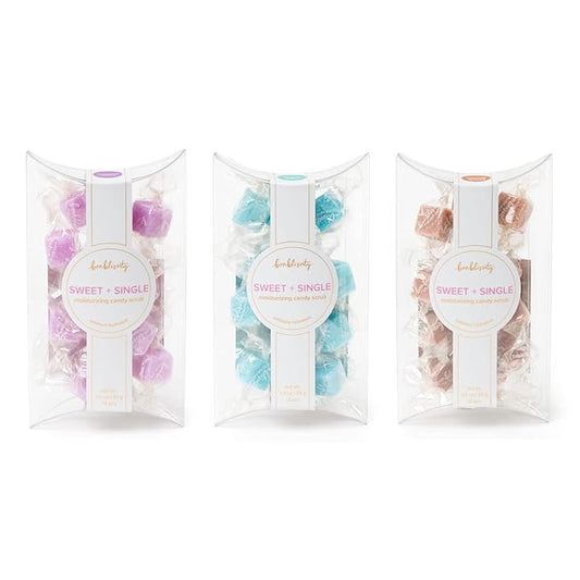 Bonblissity Sugar Scrub Candy 36pcs, For Exfoliating Hands, Feet Turns into Lotions l Lavender Luxury, Ocean Mist, Vanilla Brown Sugar
