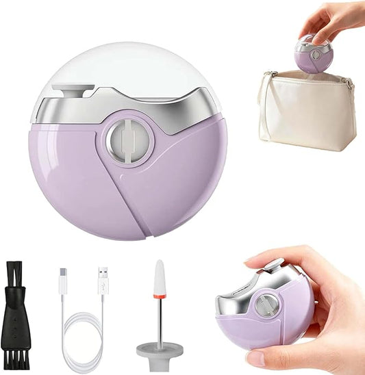 Electric Nail Trimmer,3 in 1 Electric Polishing Automatic Nail Clippers, Electric Nail Clippers,Electric Nail Clipper with 2 Adjustable Speeds, USB Rechargeable for Nail Trimmer for Adults (Purple)