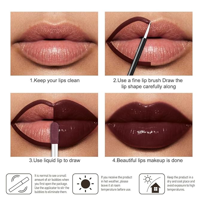 Kaely Longwear No-Budge Lipstick for Women, Highly Pigmented Liquid Lip Color Makeup, Non-Transfer Lip Gloss Stain Waterproof Smudge Proof 24 Hour, Instant Shine, Vegan & Cruelty-Free, 21 SENSUAL