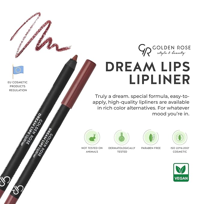 Golden Rose Dream Lips Lipliner - Long-Lasting, Highly Pigmented, Easy-to-apply Lip Pencil (503)