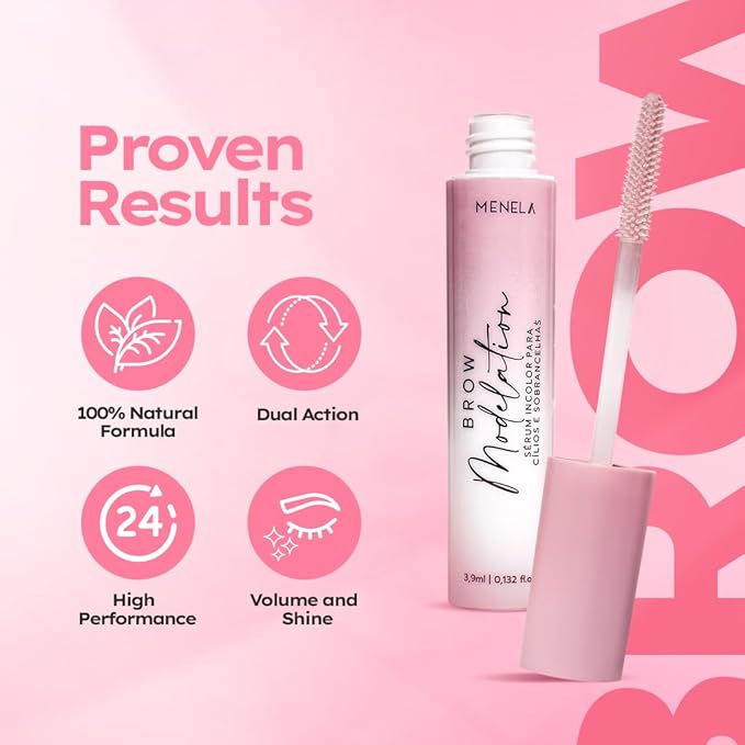 MENELA Eyebrow Growth Serum & Lash Serum: 2-in-1 Enhancer with 10 Botanical Actives (Biotin, Aloe, Witch Hazel, Rosehip) – Natural Formula for Fuller, Stronger & Hydrated Brows-3.9ml (0.132 fl oz)