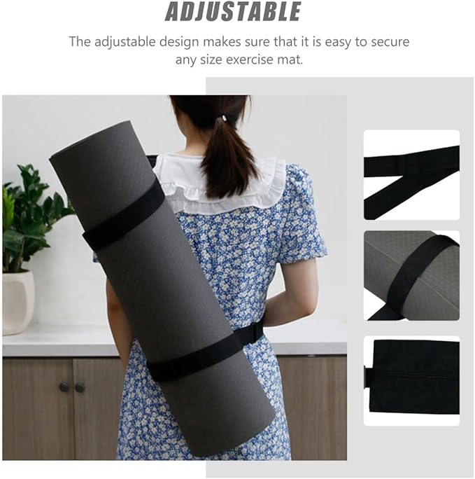 Adjustable Yoga Mat Strap Carrier with Sling Exercise Mat Band for Portable Storage for Yoga and Workout Use