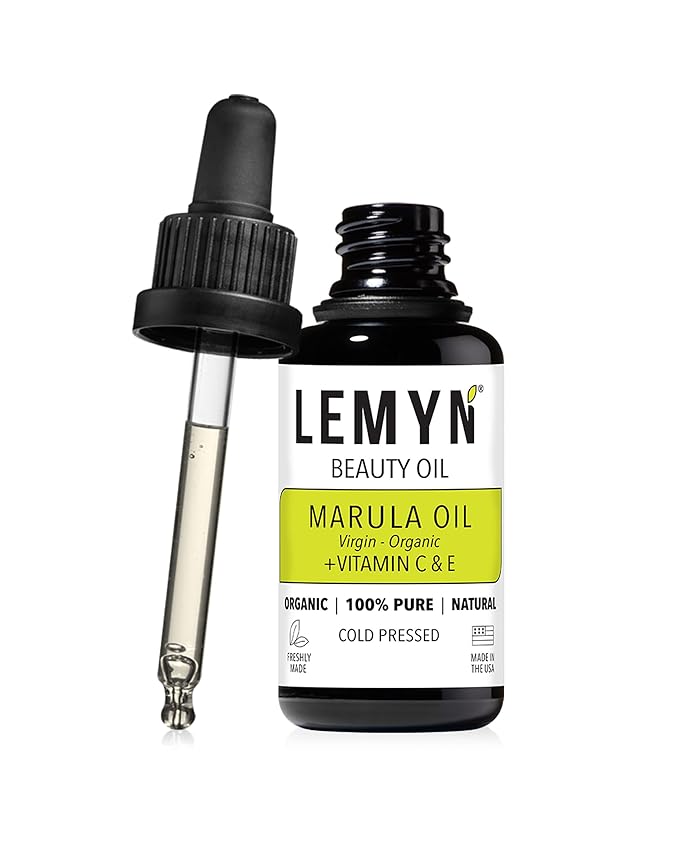 Lemyn Organics Virgin Marula Face Oil | Supercharged with Vitamin C & E | Freshly Made | Intense Hydration & Radiance Boost | Anti-Aging Skin Care and Face Moisturizer | Organic – Vegan – Cruelty-Free