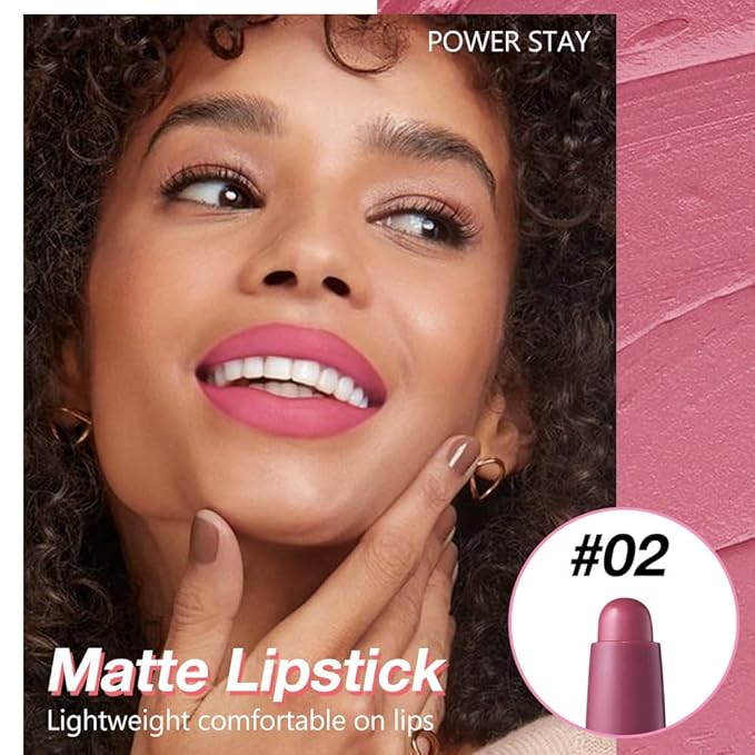 IATMOMOD Mauve Plum Red Matte Lipstick Crayon, Long Lasting Waterproof Velvet Lip Liner Pencil, High Pigment Non-Drying 24H Cruelty-free Lip Makeup