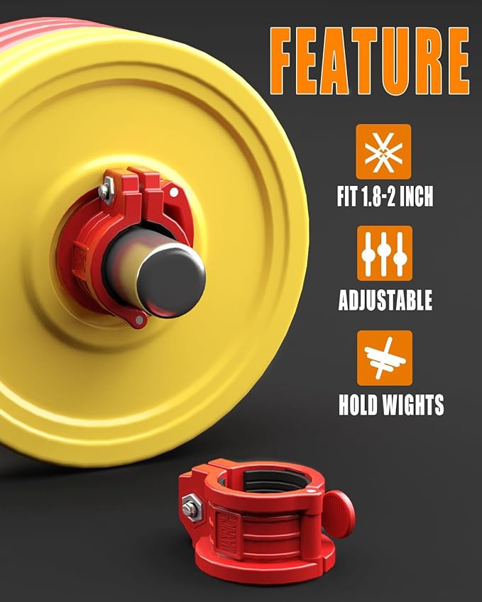 Barbell Clamps 1 Inch or 2inch - 2 1.8-2inch)