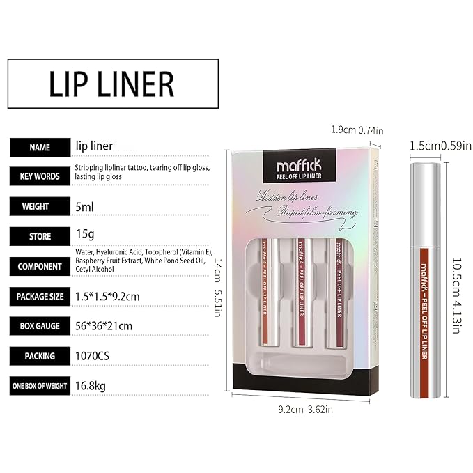 3PCS Lip Stain Liner, Long Lasting lip liner Long