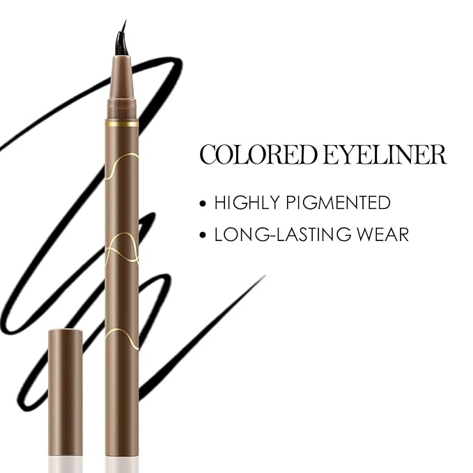 Boobeen Liquid Eyeliner Pen, Matte Eye Liner with Precision CurveTip, Long Lasting Eyeliner Pencil for Bold Eye Makeup, Glides on Smoothly