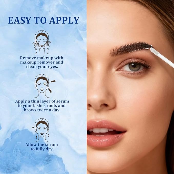 Lash & Brow Growth Serum Kit - Visible Growth in 4 Weeks, 3-Month Supply, Natural Plant Extracts for Longer Eyelashes & Fuller Eyebrows, Gentle Non-Irritating Formula (3ml x 2)
