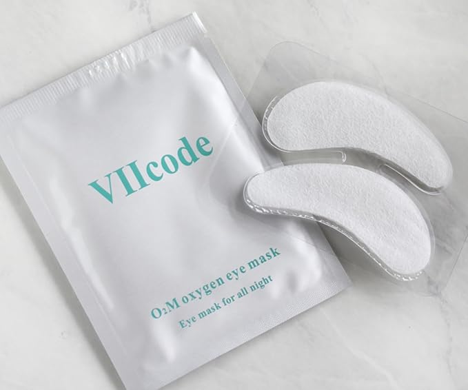 VIIcode O2M Oxygen Eye Mask for All Night Repair -Under Eye Gel Patches, 8 Hours Oxygen Treatment-Reduce Wrinkles, Eye Bags, Puffiness, Dark Circles -Skin Care Products（6 Pairs