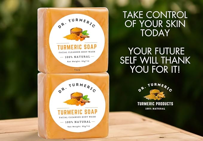 Turmeric Soap Bar | Face & Body Cleanser | Moisturizing | Lathering | Deep Cleansing | Evens Skin Tone | Refreshing Scent | Radiant Skin | 1 count pack of 1|