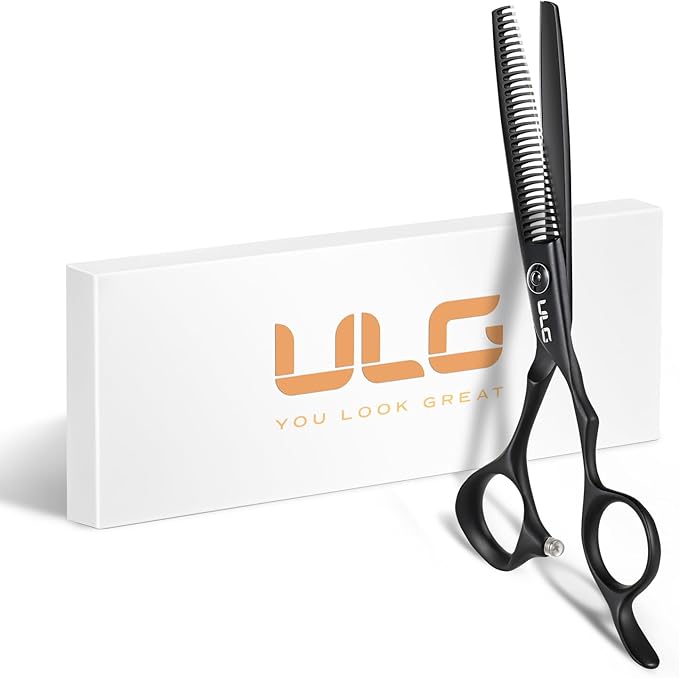 ULG Seamless Thinning Shears – Professional Stainless Steel, Teflon Coated, 32-Teeth Texturizing Scissors, Precision Serrated Blades for Natural Thinning and Layering, Ideal for Stylists and Barbers