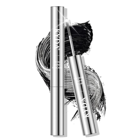 KYDA Black Iron Wand Curling Mascara, Lasting 3D Curling Eyelashes, Washable Metal Wand Mascara, Waterproof Smudge-proof, Natural Thick Clear Lashes-looking