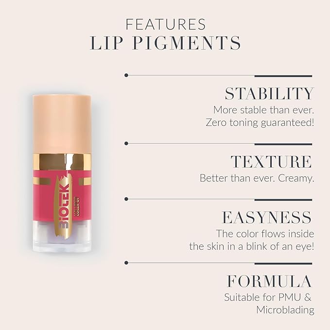Biotek Lip Pigment for Permanent Makeup - Purple and Pink Color for Lip - Made in Italy - Lollipop 0,24 fl.oz.
