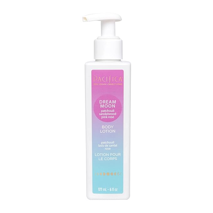 Pacifica Body Lotion - Dream Moon Body Moisturizer - Plant Powered Aromatherapy - Scented Patchouli, Sandalwood & Pink Rose -w/Shea Butter Clean Beauty Vegan & Cruelty-Free Dermatologist Tested