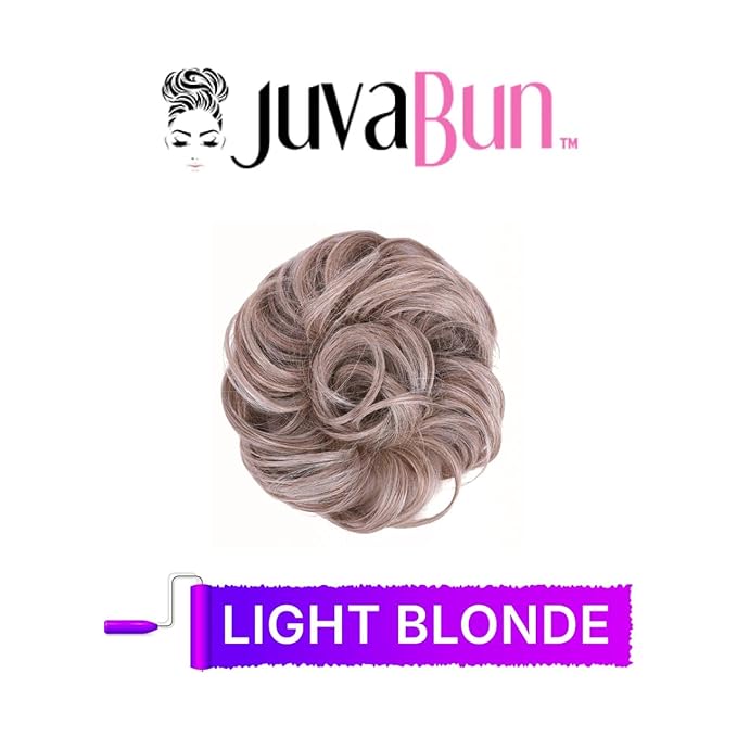 Juvabun Messy Bun 2.0 Light Blonde Hair Bun Extension Messy Bun Scrunchie Lightweight Washable for Women Hairstyles